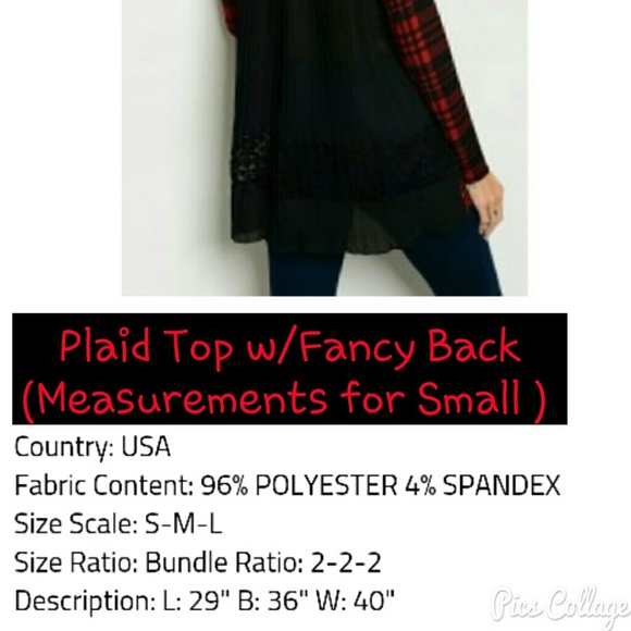 Plaid Tunic with Sheer/Lace Back - Picture 4 of 7